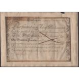 An Exchequer Bill, for Â£100, 26 November 1713, serial number 83143, signed by Charles Montag...