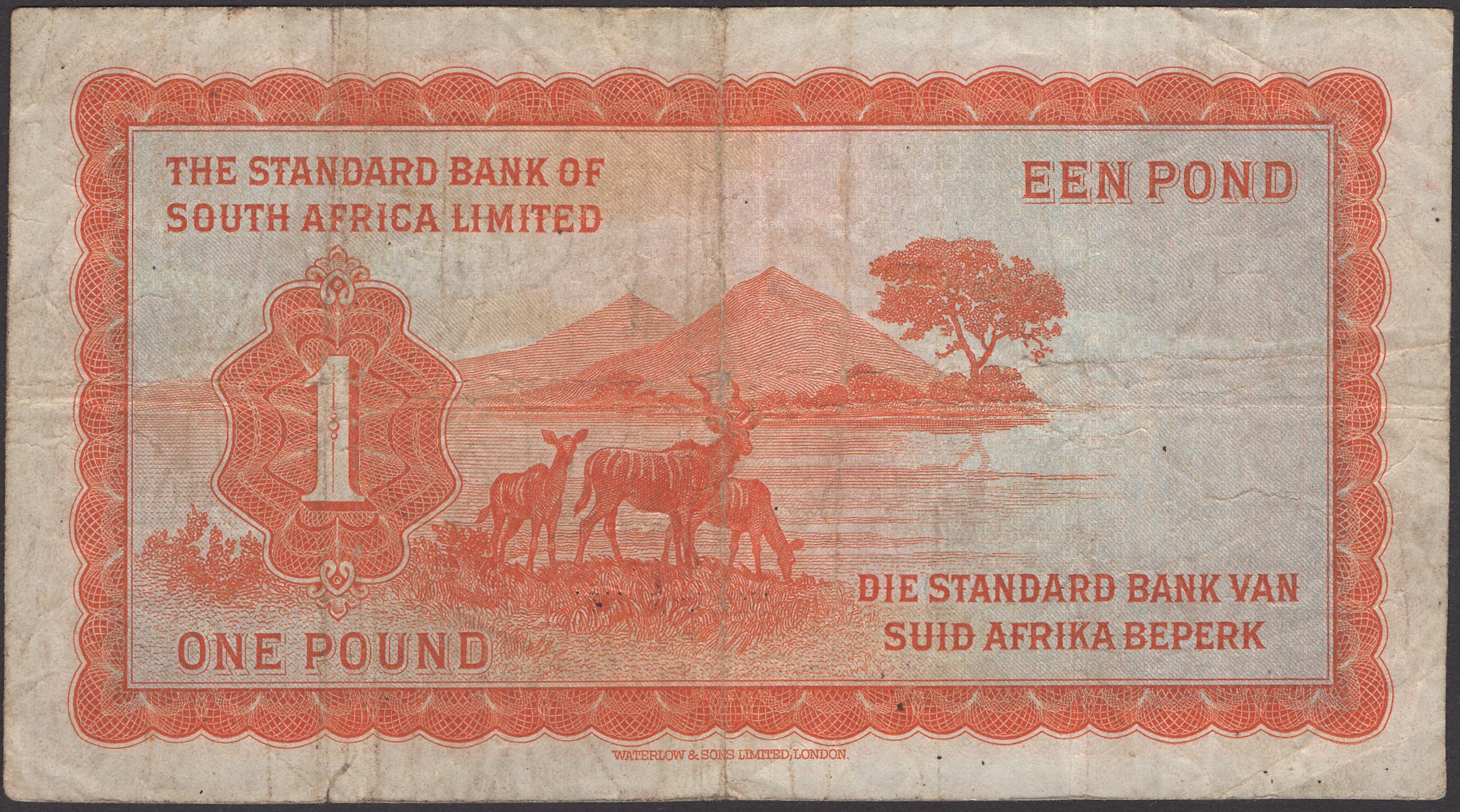 Standard Bank of South Africa Limited, Â£1, 1 October 1943, serial number SW/1 60332, Hunter... - Image 2 of 2
