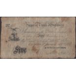 Imperial Bank of England, Congleton, Â£5, 1 January 1839, serial number 1/178, good fine, ver...