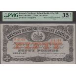 Belfast Banking Company Limited, Â£50, 10 August 1940, serial number B4144, Wall signature, i...