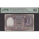 Reserve Bank of India, Government of Pakistan, 10 rupees, ND (1948), serial number J/15 5017...