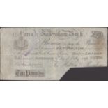 Faversham Bank, for Hilton & Rigden, cancelled Â£10, 4 July 1896, serial number 2270, Rigden...