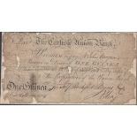 Carlisle Union Bank, for Self, Rochfort, Rogers & Co, 1 Guinea, 12 August 1801, serial numbe...