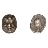 Greek Coinages, LESBOS, Methymna, Obol, facing head of Silenos, rev. tortoise within wire-li...
