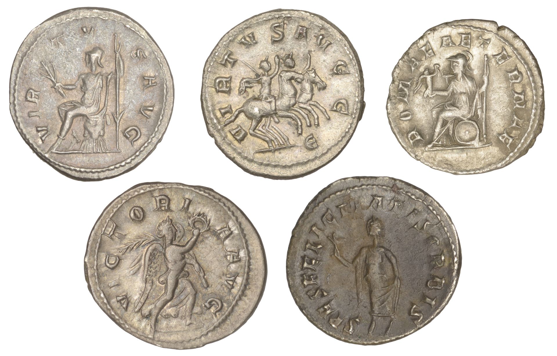 Philip I, Antoniniani (5), 244-5, rev. victoria avg, Victory advancing right, 4.56g/12h (RIC... - Bild 2 aus 2