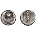 Roman Republican Coinage, Anonymous, Didrachm, Neapolis or Rome, c. 265-242, head of Roma ri...