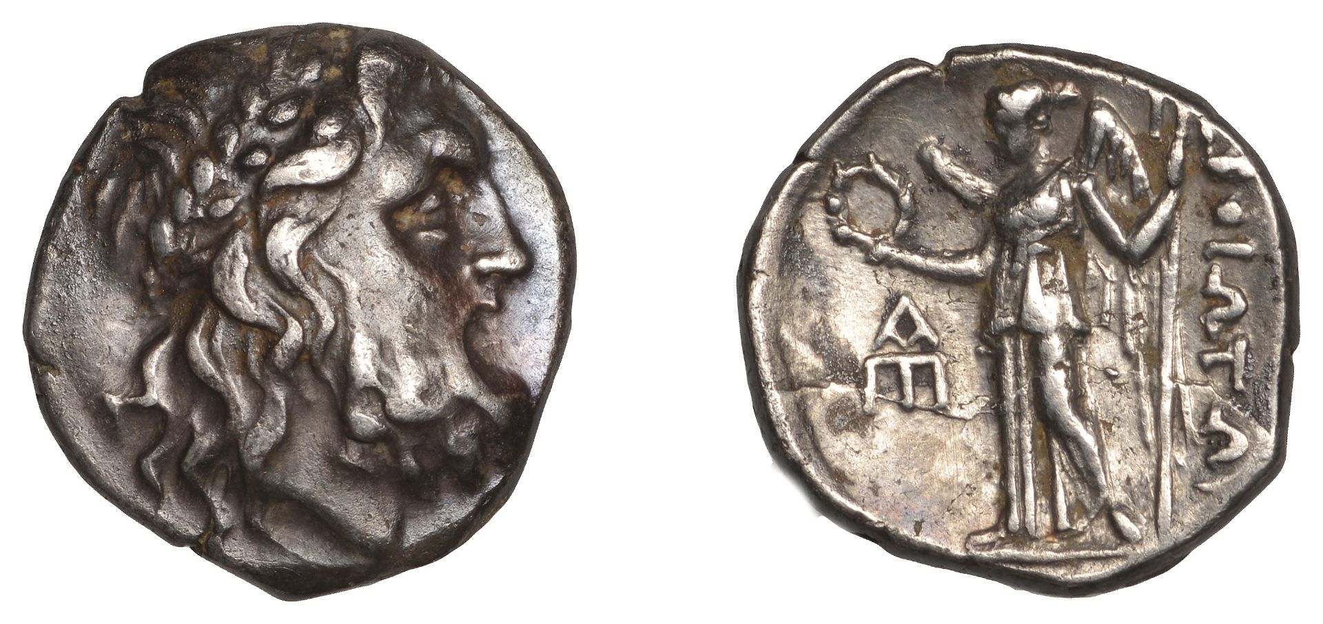 Greek Coinages, BOEOTIA, Federal coinage, Drachm, 225-171, laureate head of Poseidon right,...