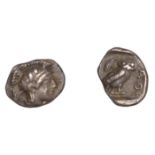Greek Coinages, ATTICA, Athens, Hemiobol, c. 455-405, helmeted head of Athena right, rev. ow...