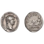 Hadrian, Denarius, 130-38, bare head right, rev. tellvs stabil, Tellus reclining left on bas...