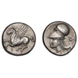 Greek Coinages, CORINTHIA, Corinth, Stater, 350-300, Pegasos flying left, rev. helmeted head...