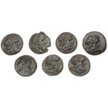 Greek Coinages, THESSALY, Perrhaiboi, Trichalkons (7), 2nd-1st century BC, laureate head of...