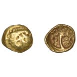 CORIELTAUVI, Early Uninscribed issues, Quarter-Stater, Lindsay Scyphate type [North East 5-6...