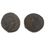 Greek Coinages, SICILY, Syracuse, Hiketas II (287-278), Ã† Litra, laureate head right, rev. e...