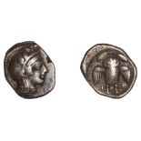 Greek Coinages, ATTICA, Athens, Trihemiobol, 454-04, helmeted head of Athena right, rev. owl...