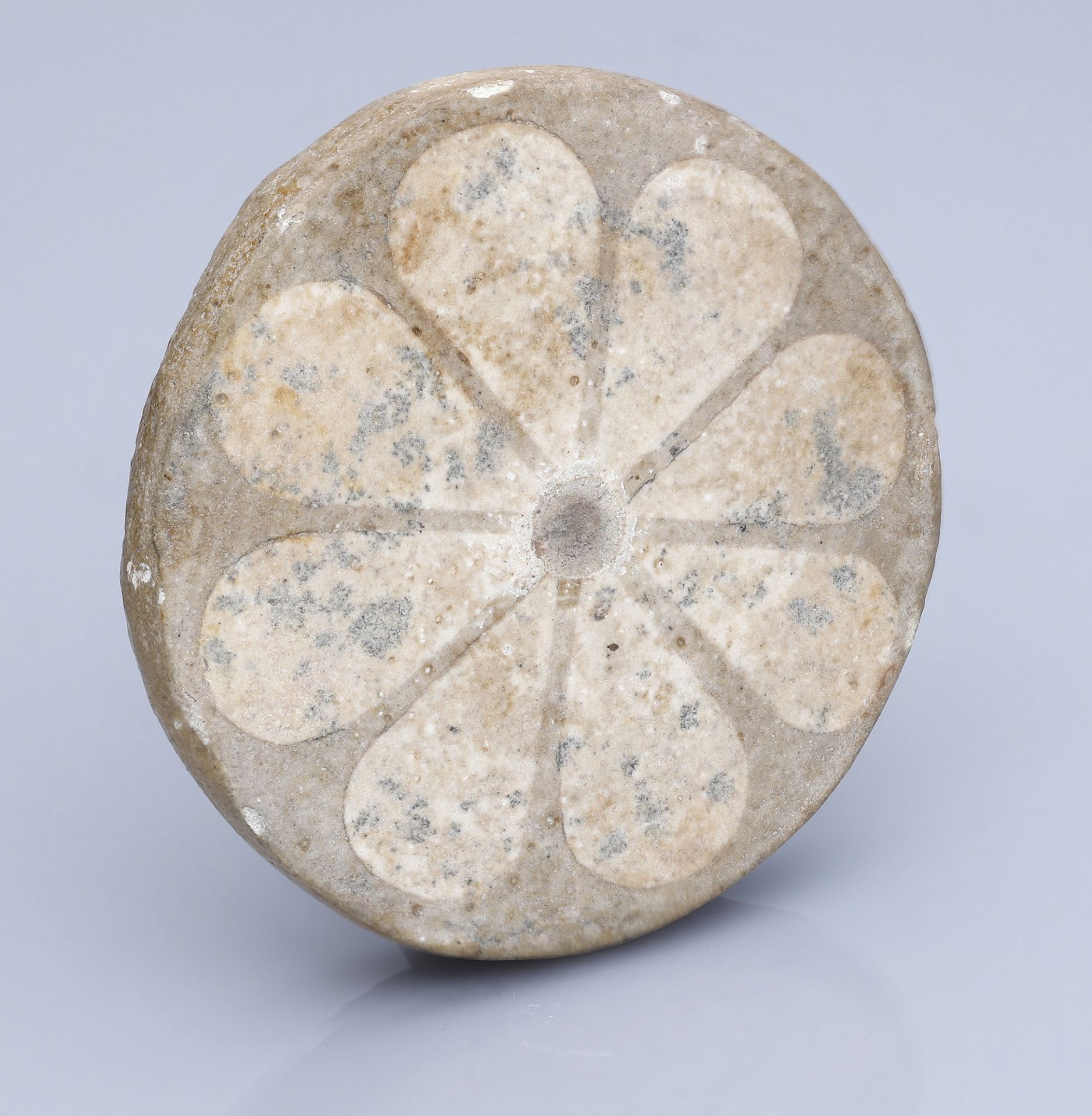 Egypt, New Kingdom (c. 1550-1069 BC), 19th Dynasty, large grey circular faience tile, from t...