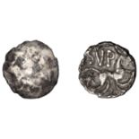 CORIELTAUVI, Esuprasu, silver Unit, trace of wreath pattern, rev. stylised horse right, [i]s...