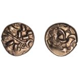 CORIELTAUVI, Early Uninscribed series, Stater, South Ferriby type, wreath pattern, rev. styl...