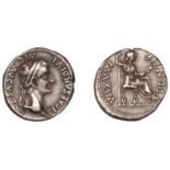 Tiberius, Denarius, Lugdunum, after 16, laureate bust right, rev. pontif maxim, Livia seated...
