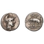 Roman Republican Coinage, C. Caecilius Metellus Caprarius, Denarius, c. 125, helmeted head o...