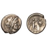 Roman Republican Coinage, Anonymous, Victoriatus, after 211, laureate head of Jupiter right,...