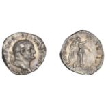 Divus Vespasian, Quinarius, 80-1, divvs avgvstvs vespasianvs, laureate head right, rev. vict...