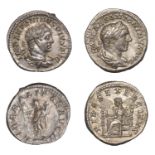 Elagabalus, Denarii (2), 219, rev. Fides seated left, holding eagle and signum, 3.50g/6h (RI...