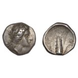 Greek Coinages, LUCANIA, Metapontum, Stater, c. 330-290, head of Demeter right, rev. barley...