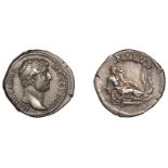 Hadrian, Denarius, 130-3, bare-headed bust right, rev. Nilus reclining right holding reed an...