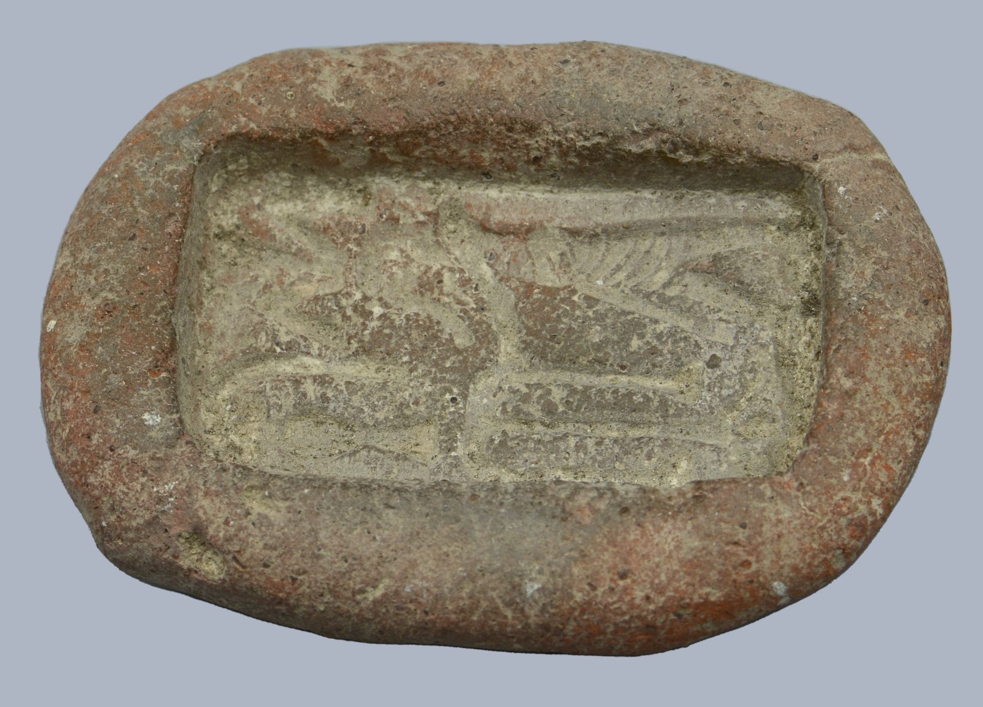 Egypt, New Kingdom (c. 1550-1069 BC), A terracotta mould of the Nile god Hapi making an offe...