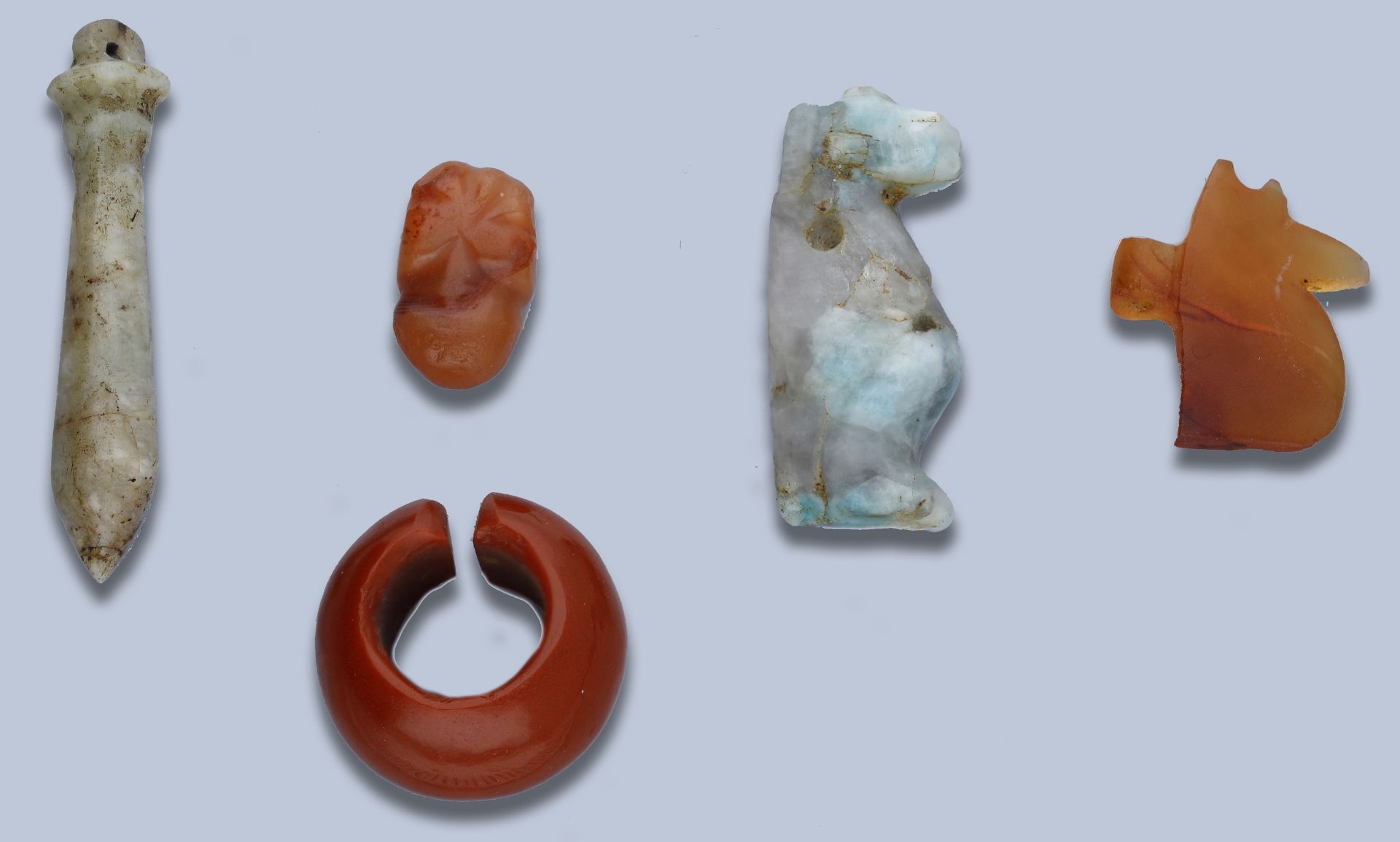 Egypt, Middle Kingdom (c. 2055-1650 BC), Carnelian hippopotamus head amulet, 11mm, 0.60g; Ne...