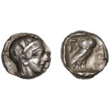 Greek Coinages, ATTICA, Athens, Tetradrachm, late standardised type, c. 440-405, helmeted he...