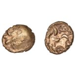 CORIELTAUVI, Early Uninscribed issues, Stater, Kite/Wheel type, wreath pattern, rev. stylise...