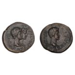 Greek Coinages, KINGS OF THRACE, Rhoemetalces I, with Augustus, Ã† Unit, c. 11 BC-12 AD, Î²Î±ÏƒÎ¹...