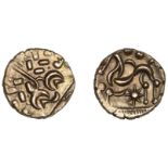 CORIELTAUVI, Early Uninscribed series, Stater, South Ferriby type, wreath pattern, rev. styl...