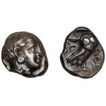 Greek Coinages, ATTICA, Athens, Tetradrachm, c. 353-294, helmeted head of Athena right, rev....