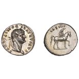 Domitian (as CÃ¦sar), Denarius, Rome, 76-7, laureate bust right, rev. Pegasus standing right,...
