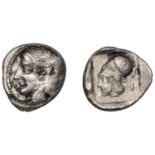 Greek Coinages, MYSIA, Lampsakos, Drachm, c. 500-450, janiform female heads, rev. helmeted h...