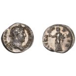 Hadrian, Denarius, 130-3, laureate and cuirassed bust right, rev. Alexandria standing left,...