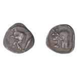 Greek Coinages, MYSIA, Kyzikos, Hemiobol, 450-400, forepart of boar left, tunny fish behind,...