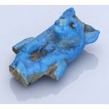 Egypt, Third Intermediate Period (c. 1077-664 BC), A fragment of a bright blue glazed faienc...
