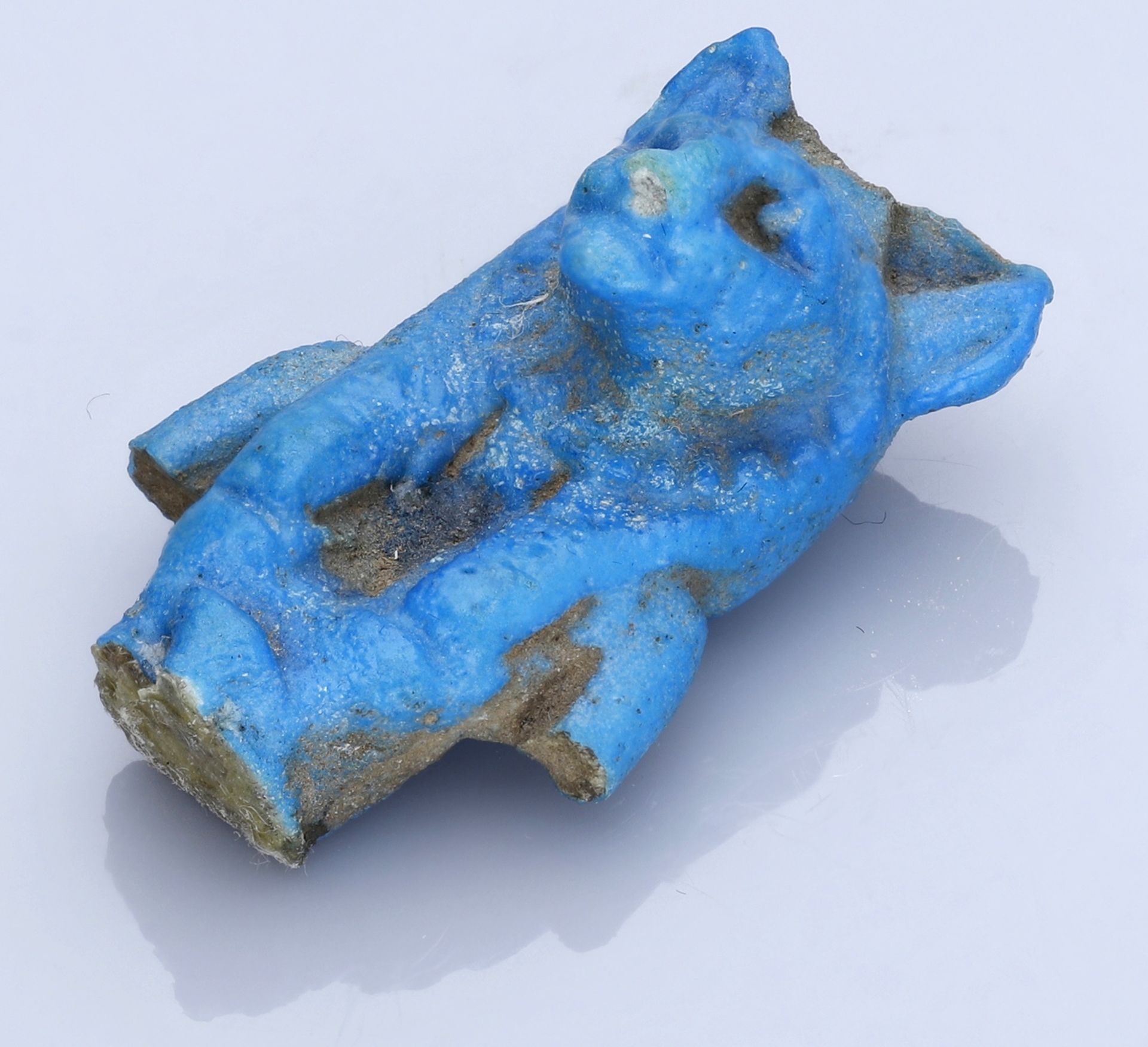 Egypt, Third Intermediate Period (c. 1077-664 BC), A fragment of a bright blue glazed faienc...