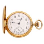 Waltham. A gold hunting cased keyless watch, circa 1918. Movement: lever escapement, 17 jew...