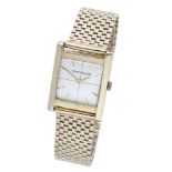 Jaeger-LeCoultre. A gold rectangular wristwatch, circa 1959. Movement: cal. P480/C, manual...