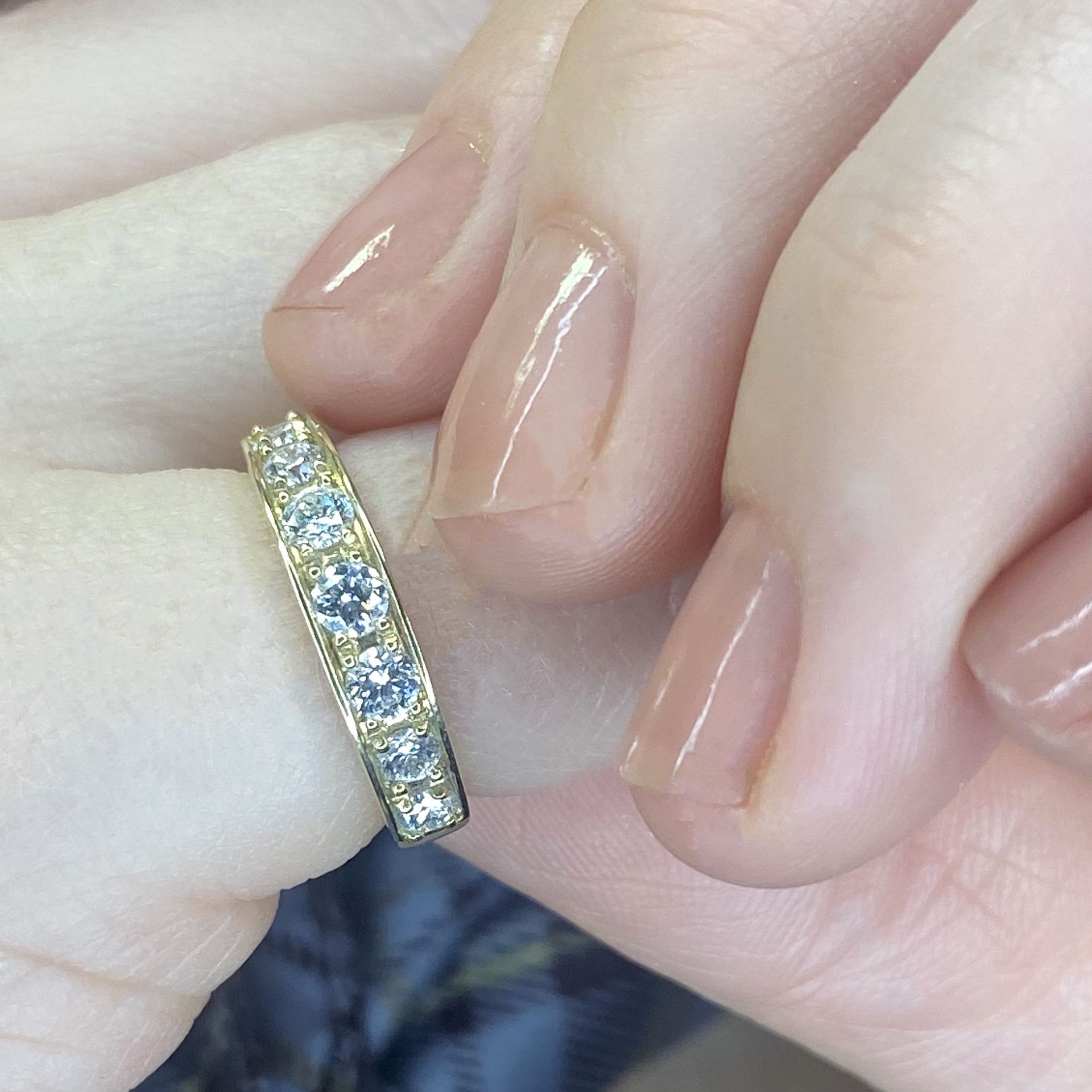 An 18ct yellow gold diamond eternity ring, claw-set throughout with brilliant-cut diamonds,... - Image 3 of 3