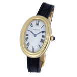 Cartier. A lady's gold oval wristwatch, Baignoire, circa 1980. Movement: cal. 78-1, manual...