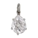 A Faint Pink diamond pendant, the old-cut pear-shaped diamond, weighing 1.88 carats, in a si...