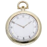 LeCoultre & Co. A gold open-faced keyless watch, circa 1934. Movement: manual winding, leve...