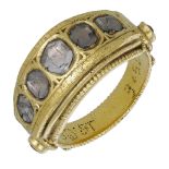 An antique diamond ring, late 18th/ early 19th century, probably Indian, the broadly tapered...