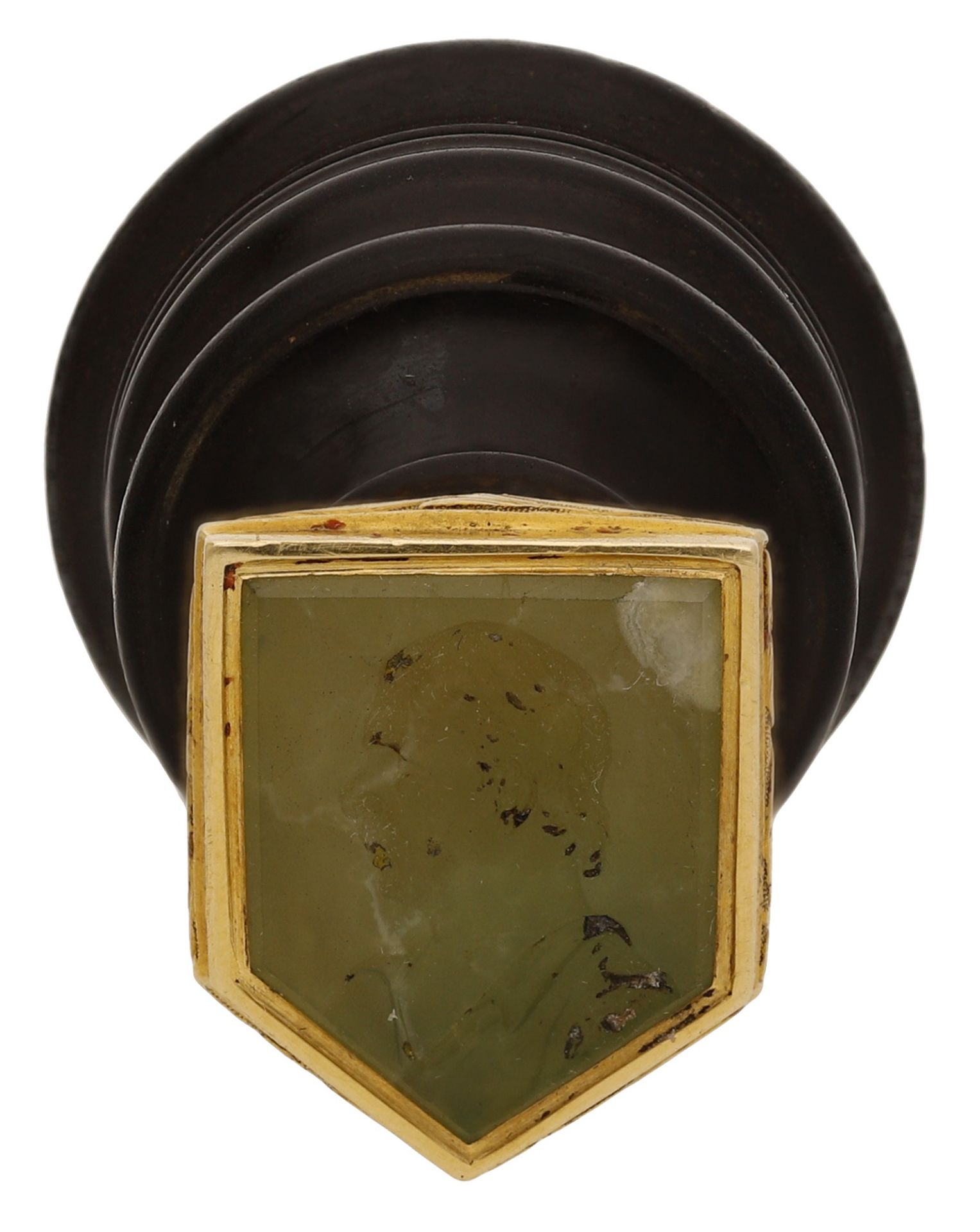 Sir Walter Scott interest: A gold mounted desk seal, second quarter 19th century, the hardwo... - Image 3 of 5