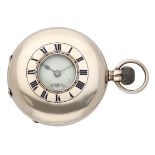 Thomas Russell & Son. A gold half-hunting cased keyless watch, 1913. Movement: gilded three...